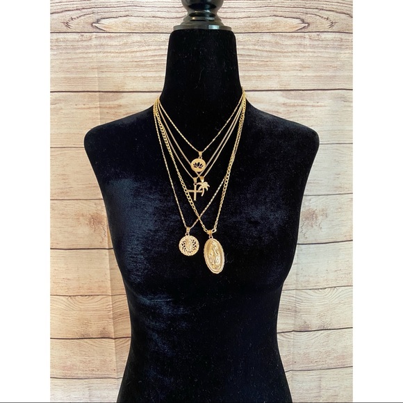 Jewelry - Lotus & Mary Layered Cross Gold Chain Necklace